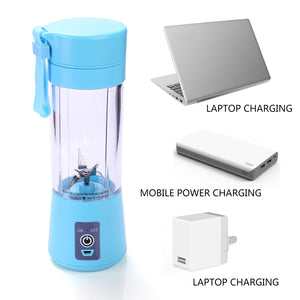Portable USB Rechargeable Blender, Mixer, Smoothie Juice Maker Machine 380ml - Blue