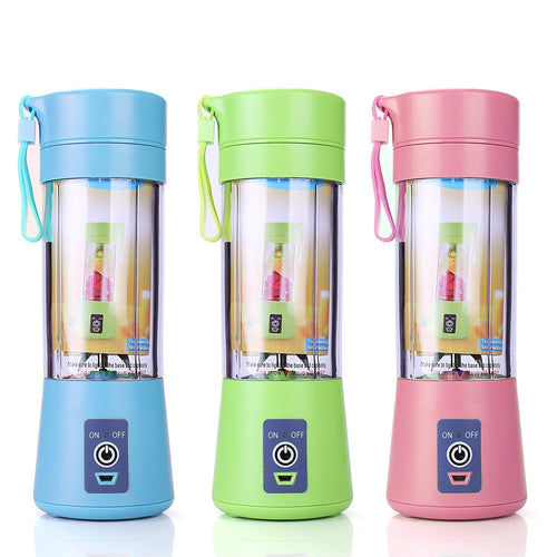 Portable USB Rechargeable Blender, Mixer, Smoothie Juice Maker Machine 380ml - Blue