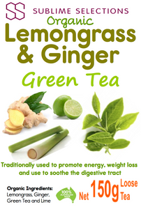 Lemongrass & Ginger Green Tea 150g - Loose Leaf